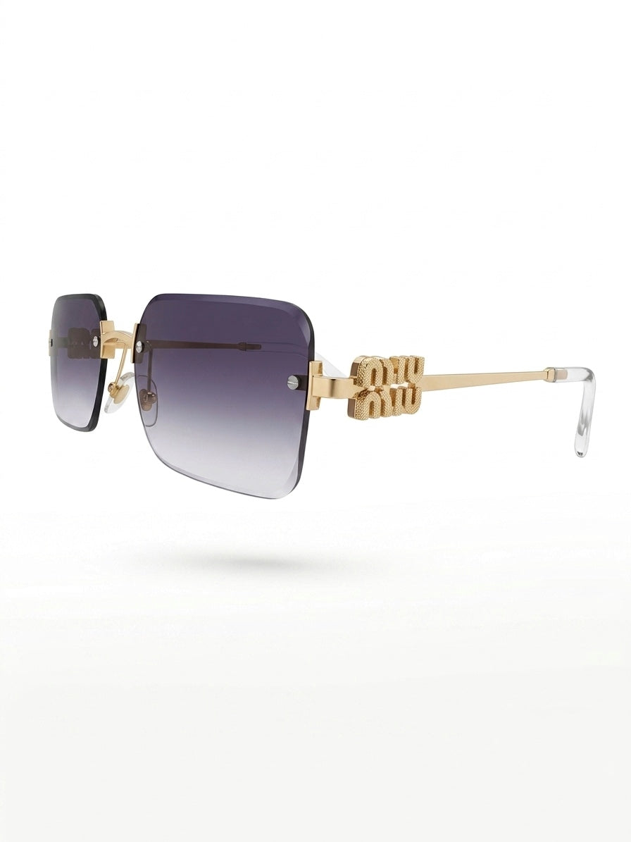 MM Rimless Gradient Logo-Temple Sunglasses