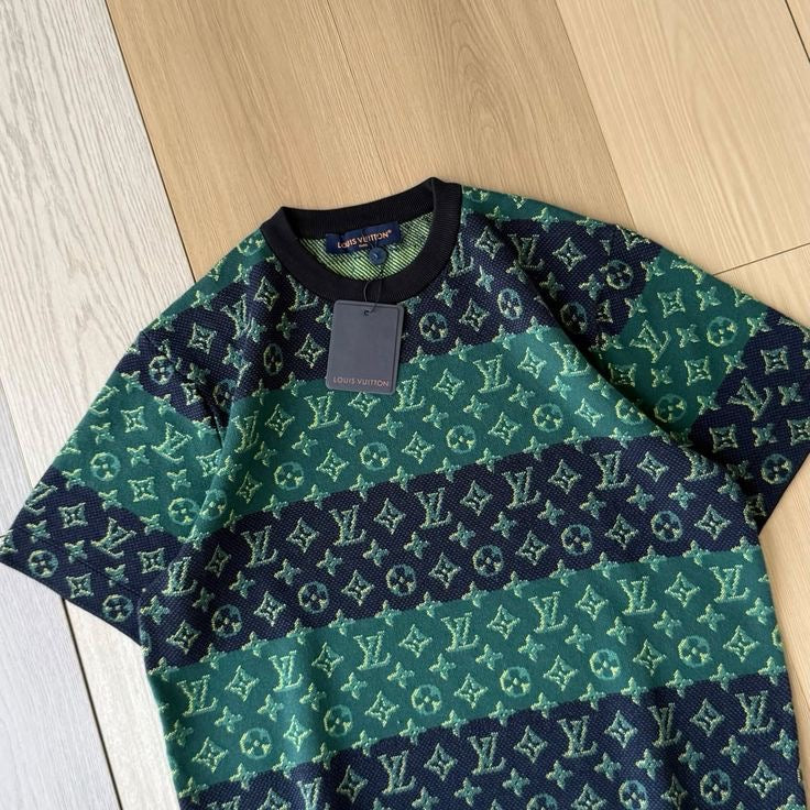 LV Striped Monogram Jacquard Knit Tee