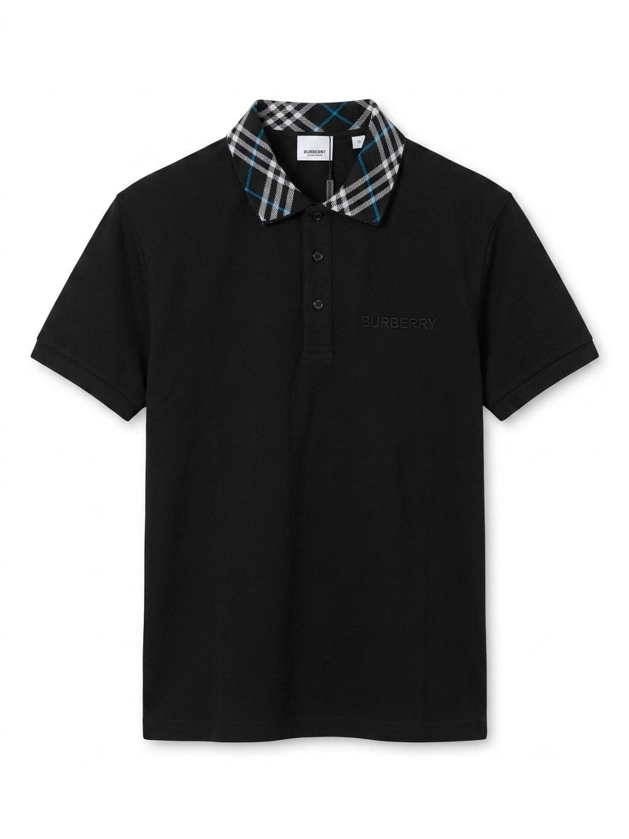 BRB - Check-Collar Cotton Piqué Polo