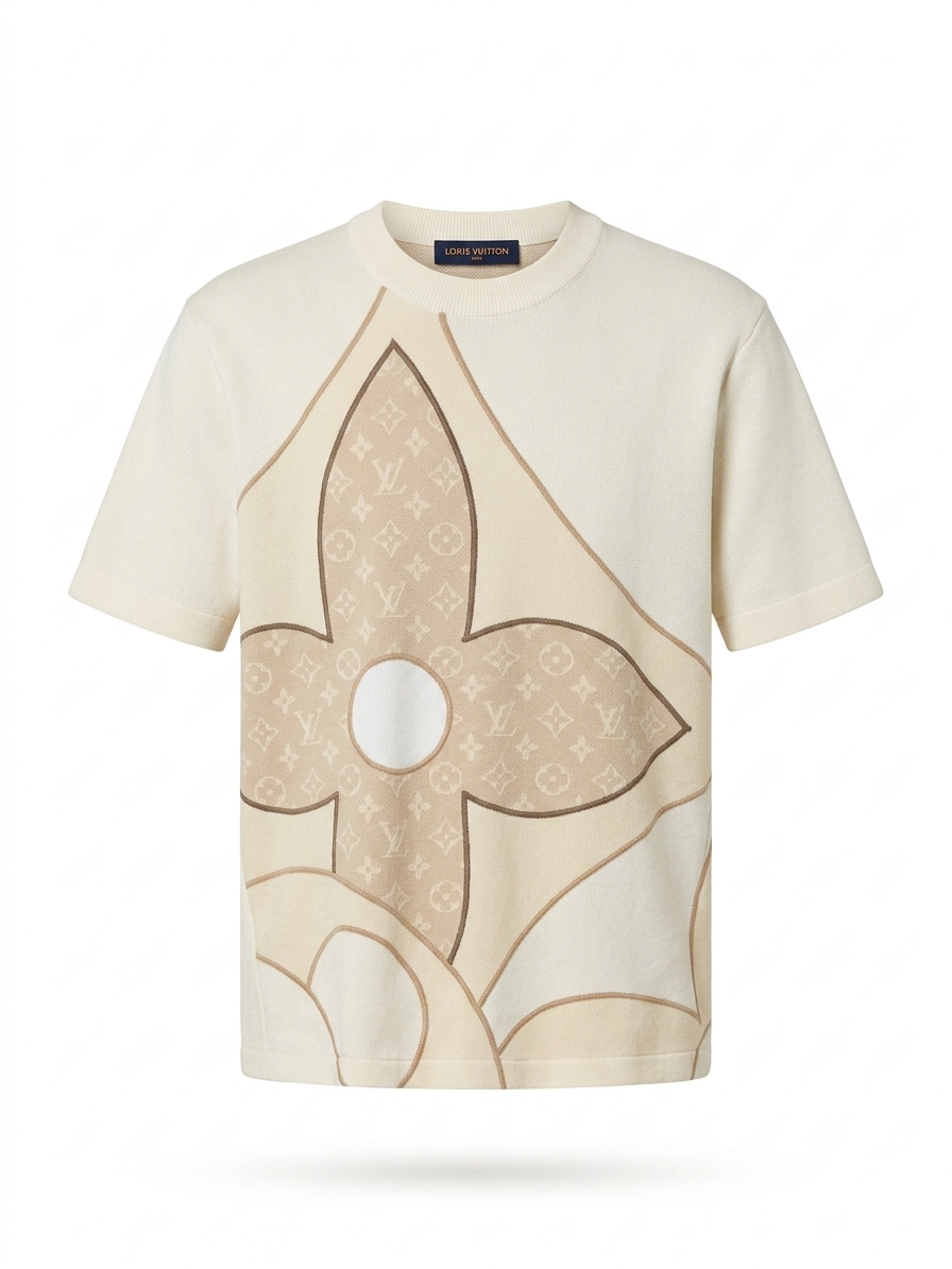 LV Macro Flower Intarsia Knit Tee