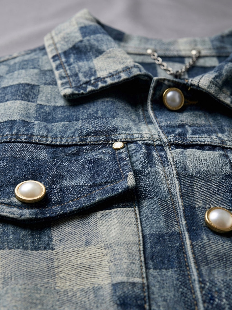 LV Mosaic Pixel Denim Jacket