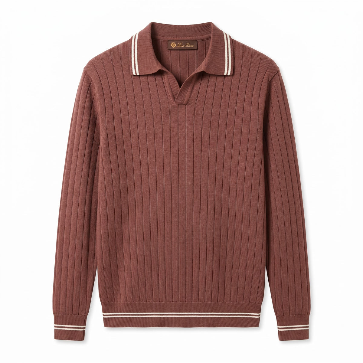 LP Ribbed Knit Polo Sweater