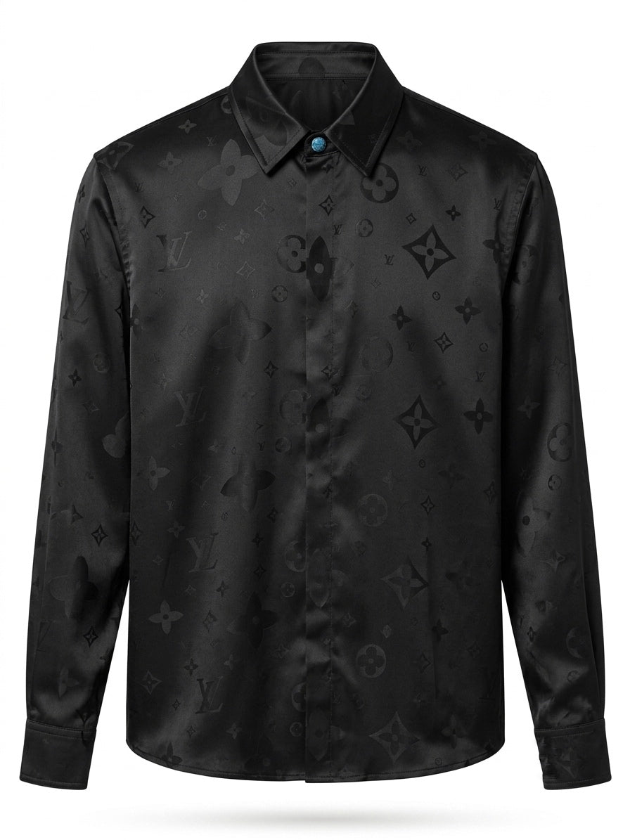 LV | Monogram Jacquard Silk Shirt - Onyx