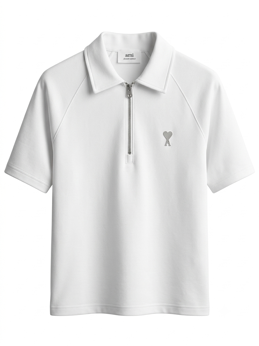 AMI Ami de Coeur Half-Zip Polo