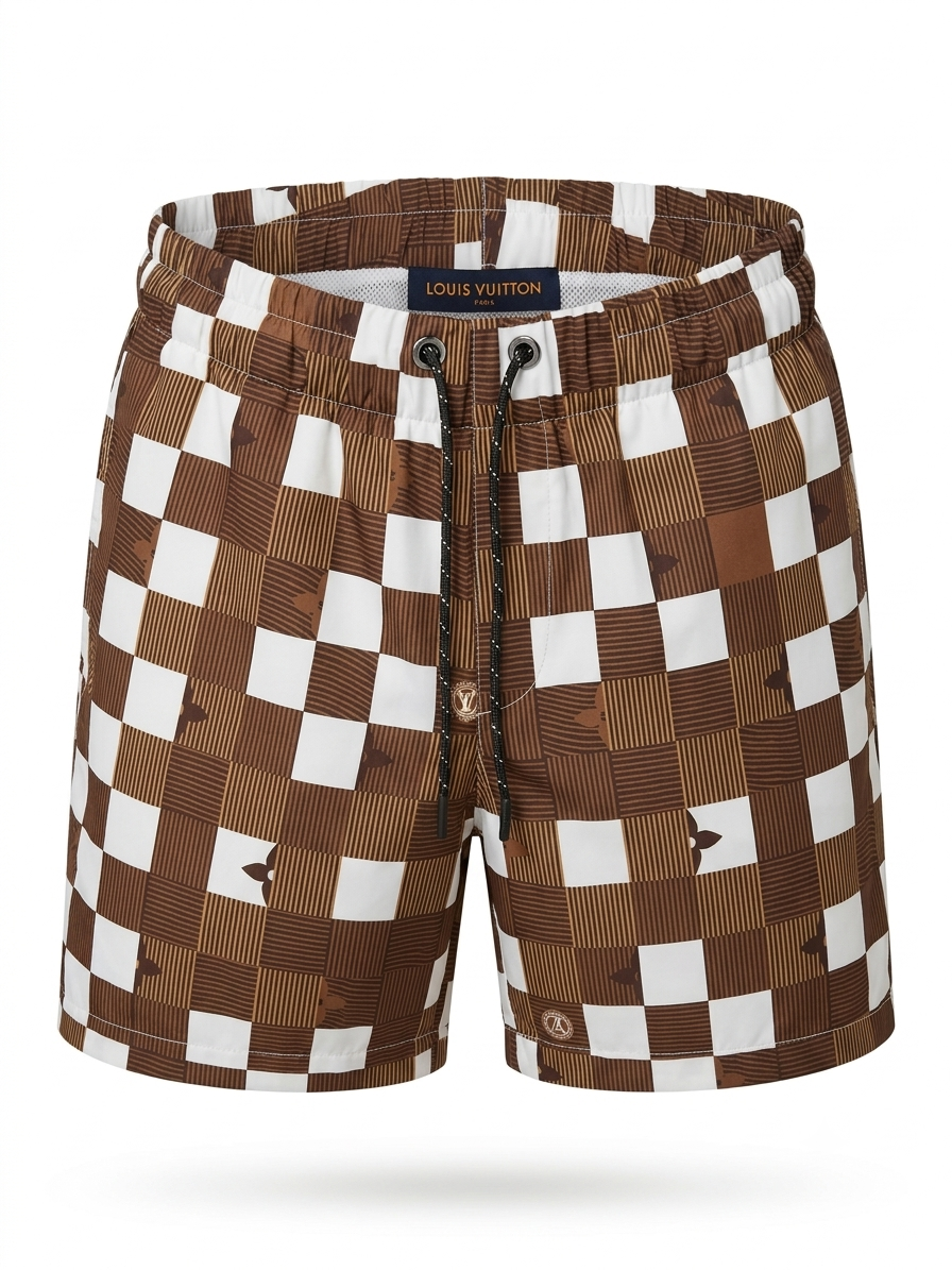 LV | Damier Monogram Swim Trunks - Chestnut