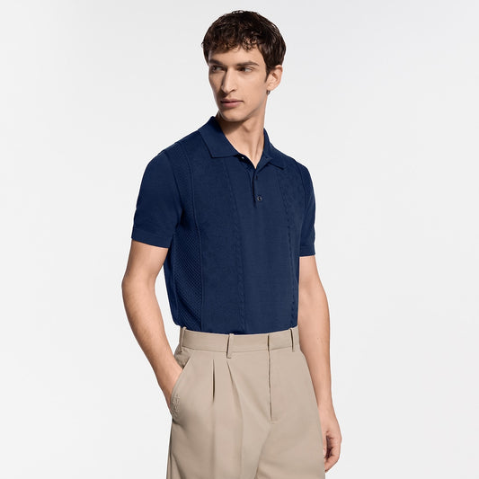 The LV Pointelle Monogram Knit Polo