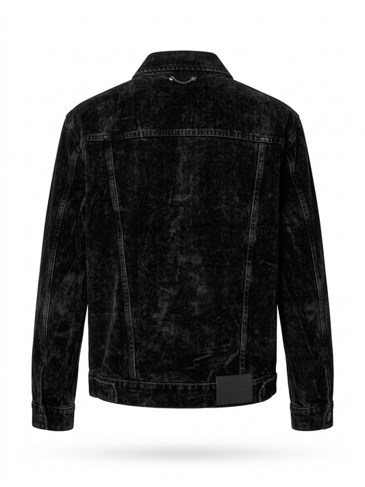 LV Washed Black Denim Trucker Jacket