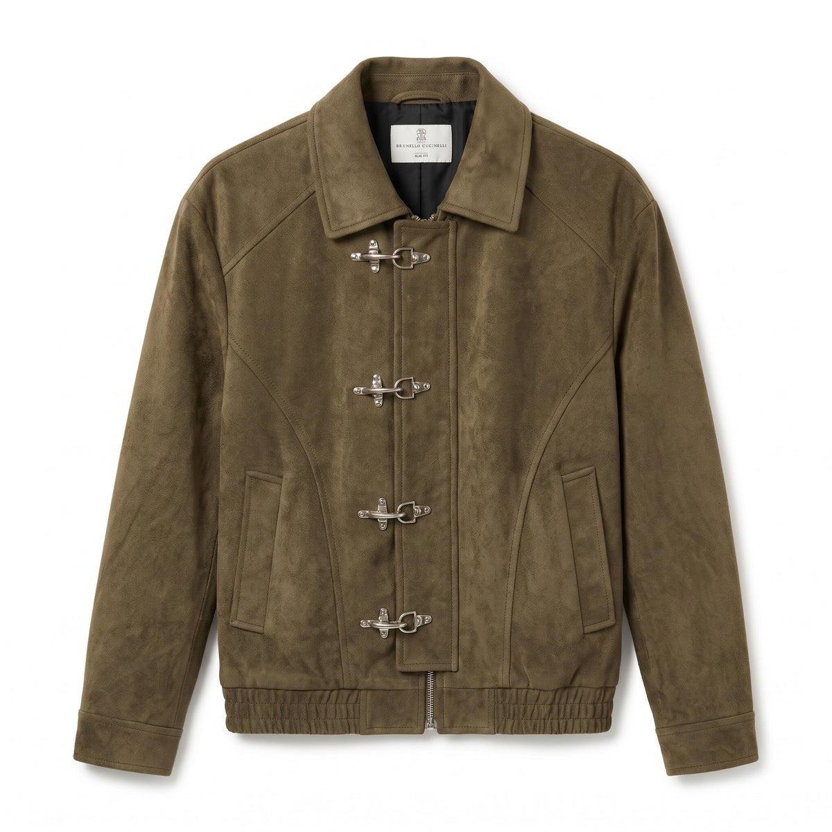 BC Olive Suede Aviator Slim fit Jacket