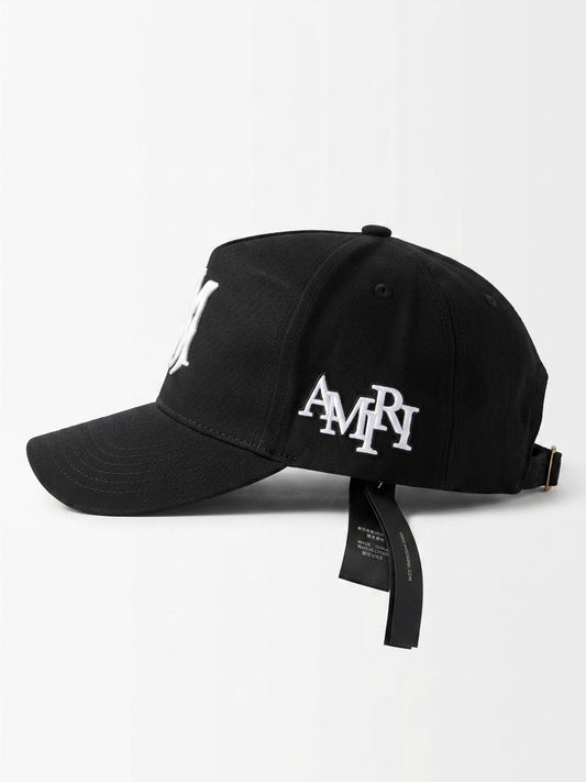 AM Signature Monogram Baseball Cap in Onyx Black