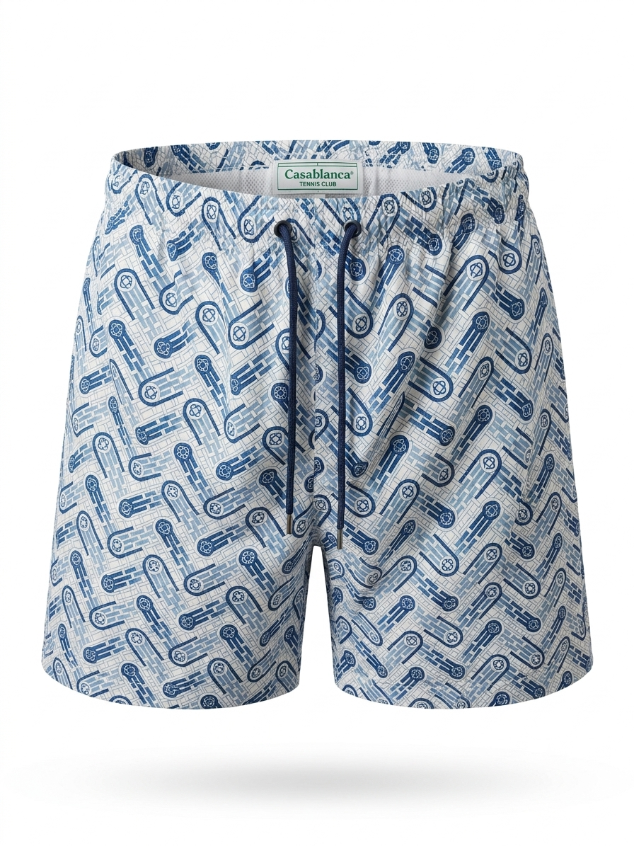 CSBLNC Monogram Geometric Swim Shorts