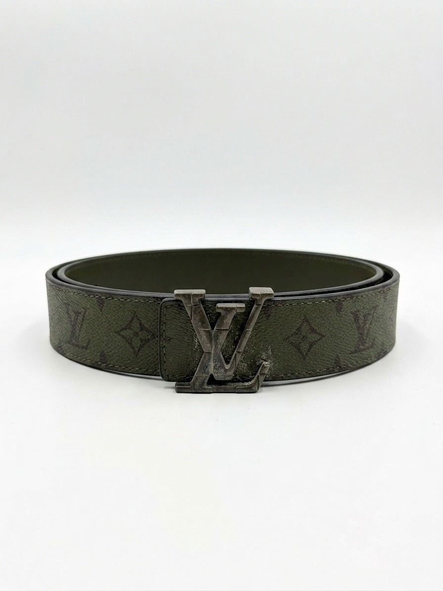 LV Initiales Monogram Khaki Belt