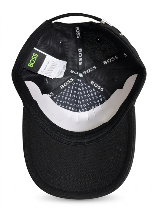 BOSS. — JET BLACK MONOGRAM BASEBALL CAP