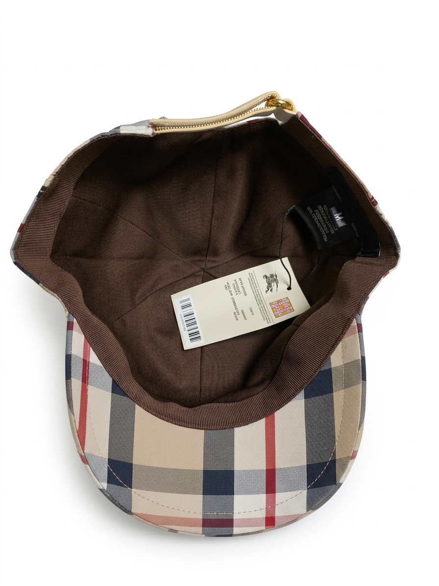 Vintage Check Cotton Baseball Cap