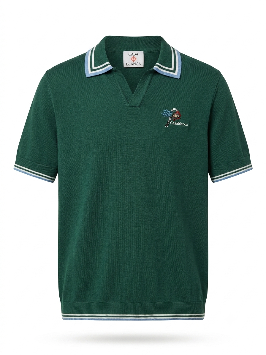 C.B. Forest Green Knit Tennis Polo