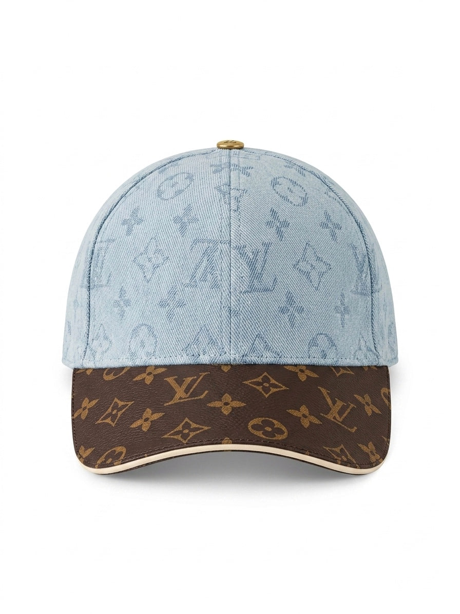 LV Denim & Leather Monogram Cap