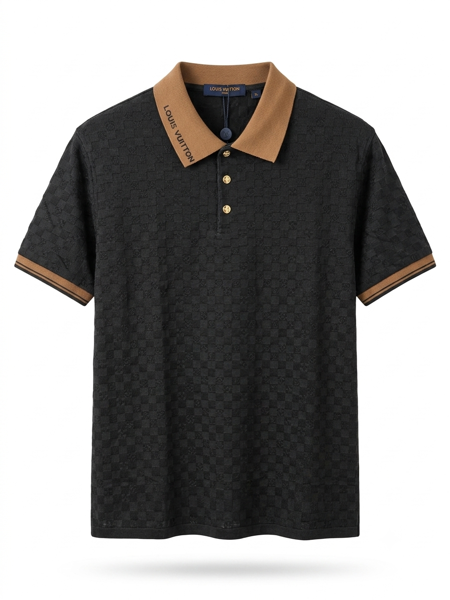 LV Signature Jacquard Polo with Contrast Collar