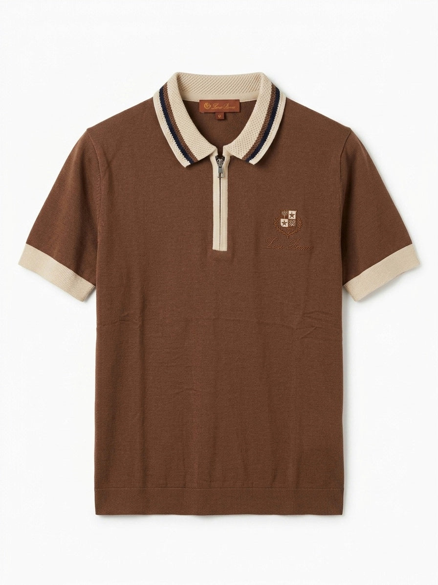 LP Heritage Crest Zip-Neck Knit Polo