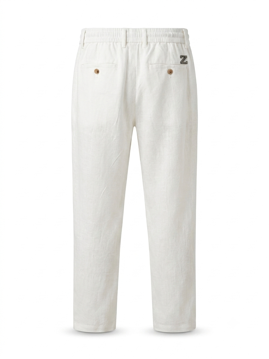 LUX | Riviera Linen Drawstring Trousers - Ivory