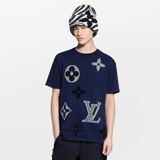 LV Signature Motif Appliqué Knit Tee