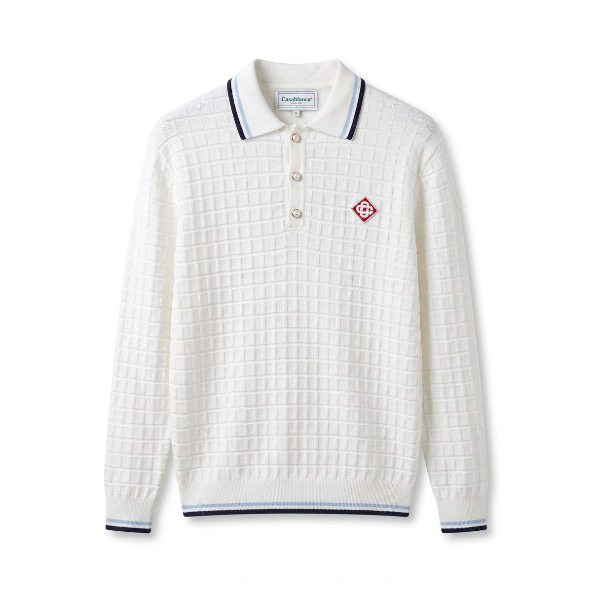 CB Pearl-Button Textured Knit Polo