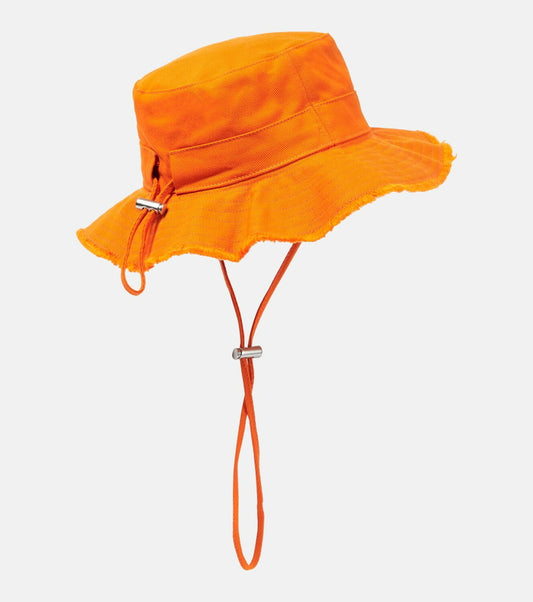 JCQMS Le Bob Frayed Artichoke Hat in Tangerine