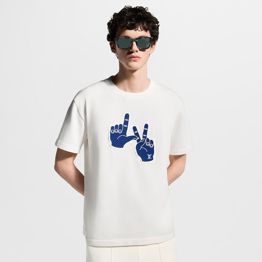 LV Signature Hands Motif Appliqué T-Shirt