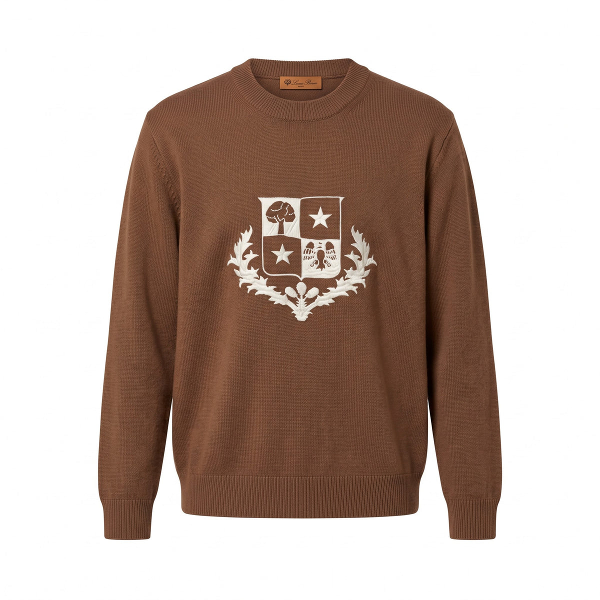LP Heritage Crest Knit Sweater in Chestnut
