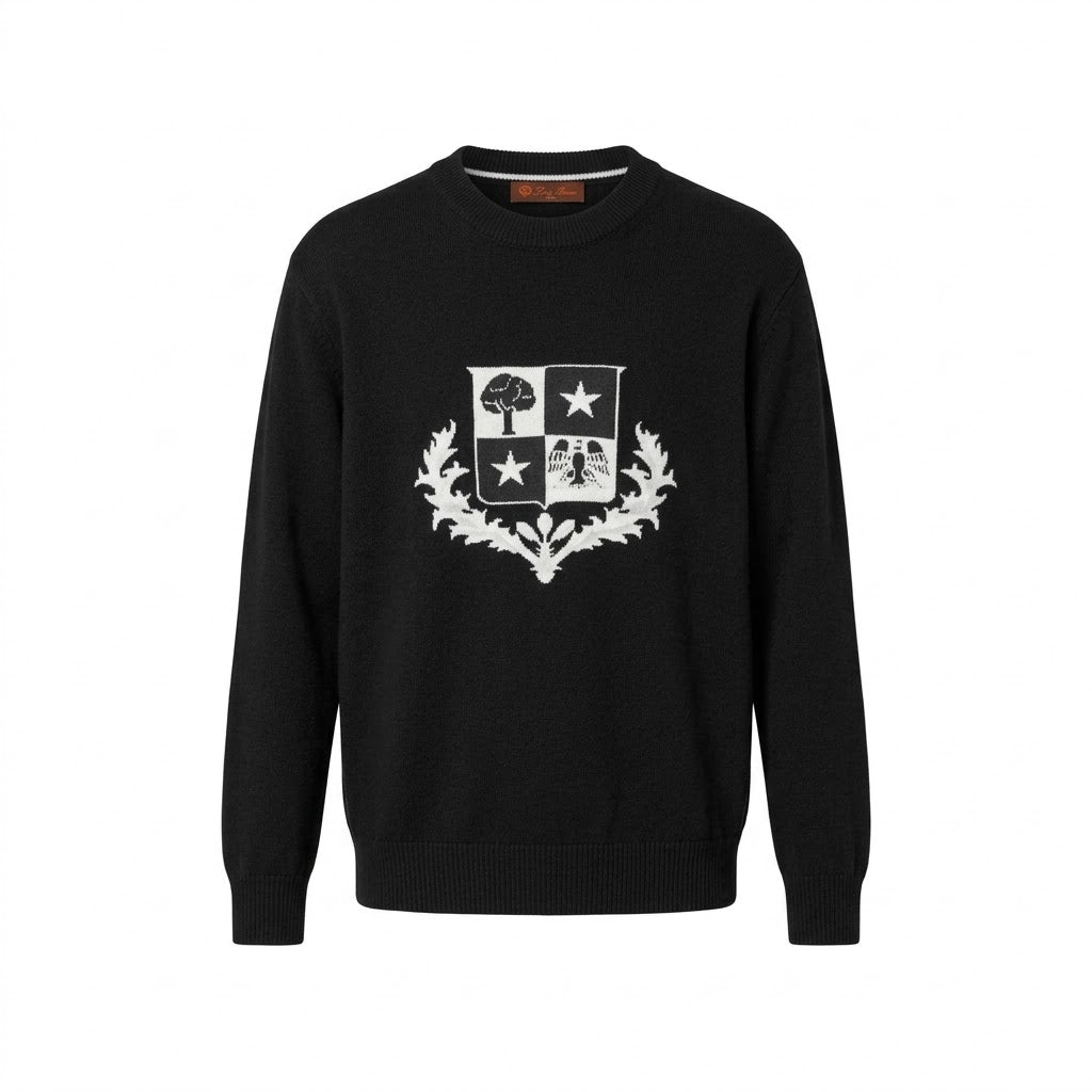 LP Heritage Crest Knit Sweater in Onyx