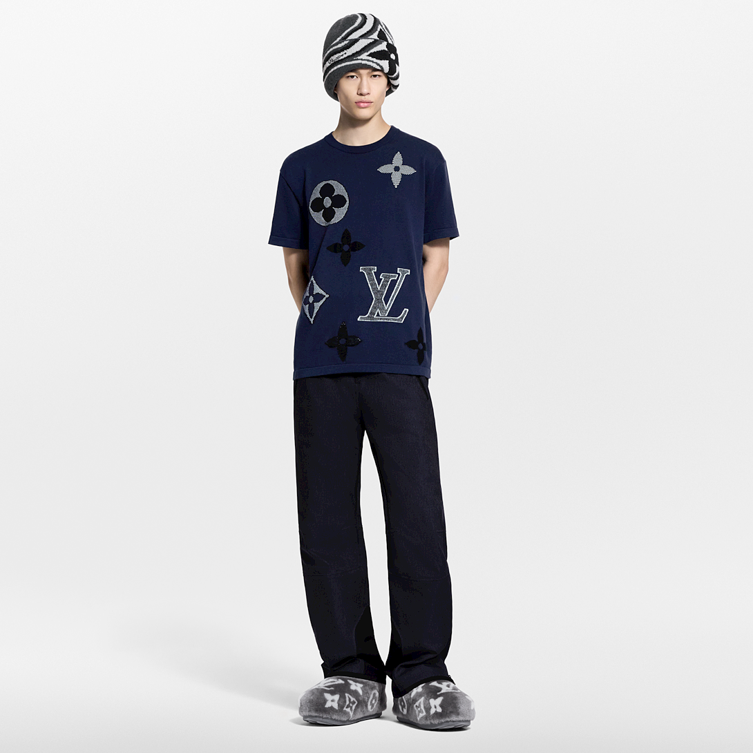 LV Signature Motif Appliqué Knit Tee