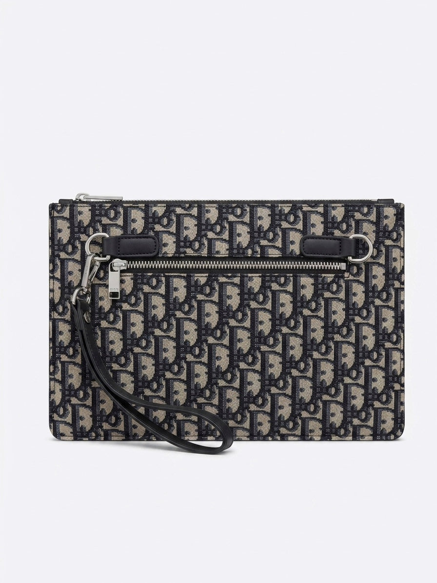 CD Oblique Canvas Zip Pouch