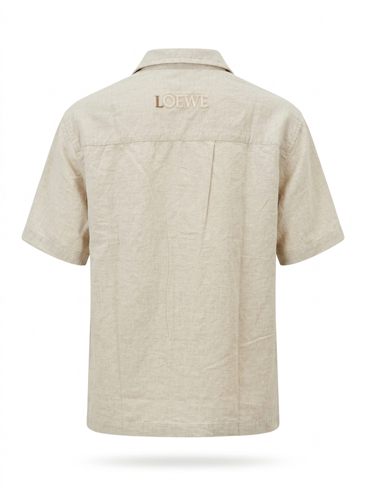 LOE Linen Anagram Camp Collar Shirt