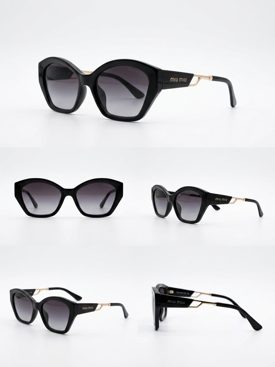 MM Cut-Out Temple Cat-Eye Sunglasses
