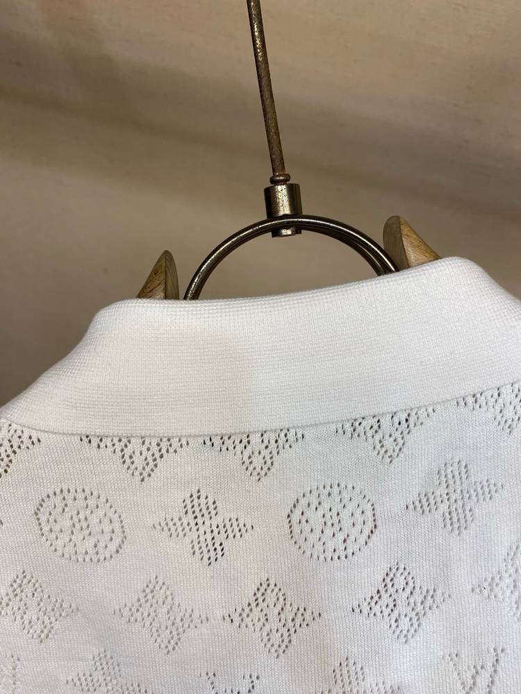 LV Pointelle Monogram Knit Polo