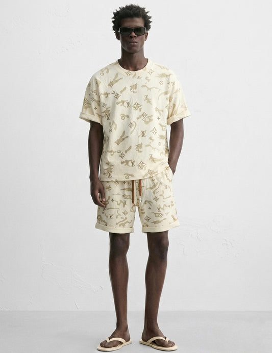 LV Monogram Jacquard T-Shirt & Shorts Set