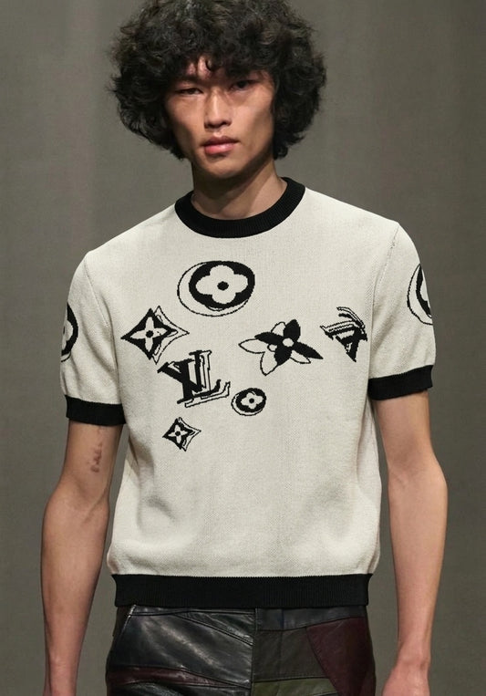 LV Scattered Monogram Short-Sleeved Knit