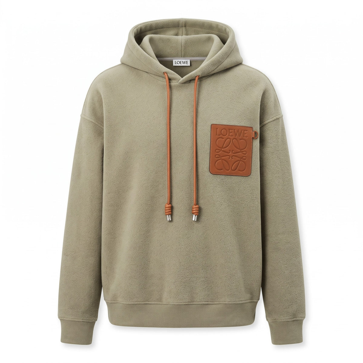 LWE Anagram Leather-Patch Fleece Hoodie