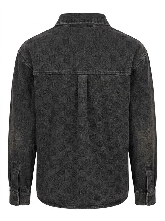 D&G Monogram Acid-Wash Denim Overshirt