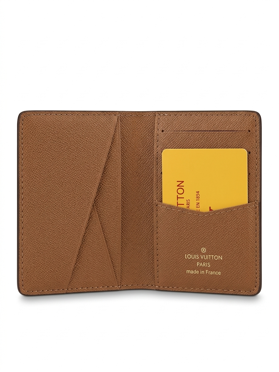 Brown Monogram Bifold Pocket Organizer
