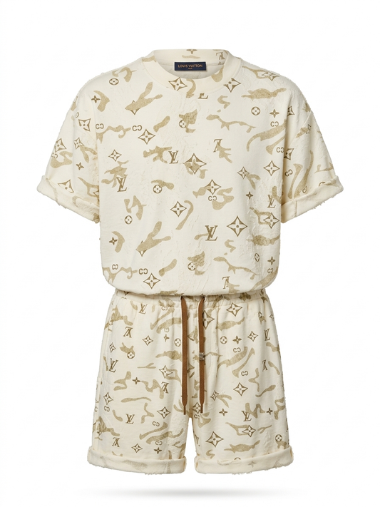 LV Monogram Jacquard T-Shirt & Shorts Set