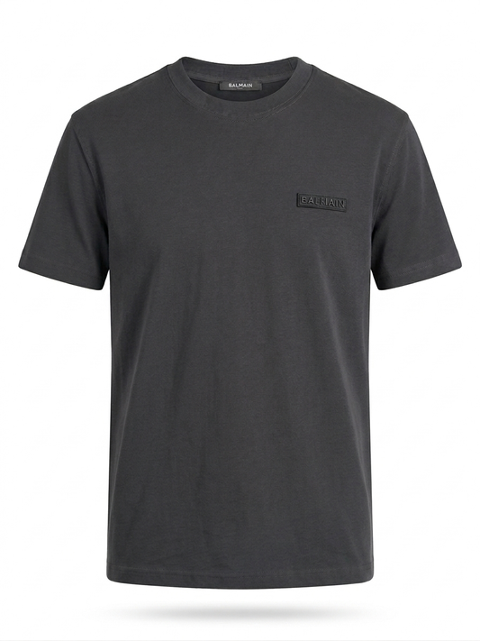 BLMN Sculpted Logo Patch T-Shirt in Optic Gray