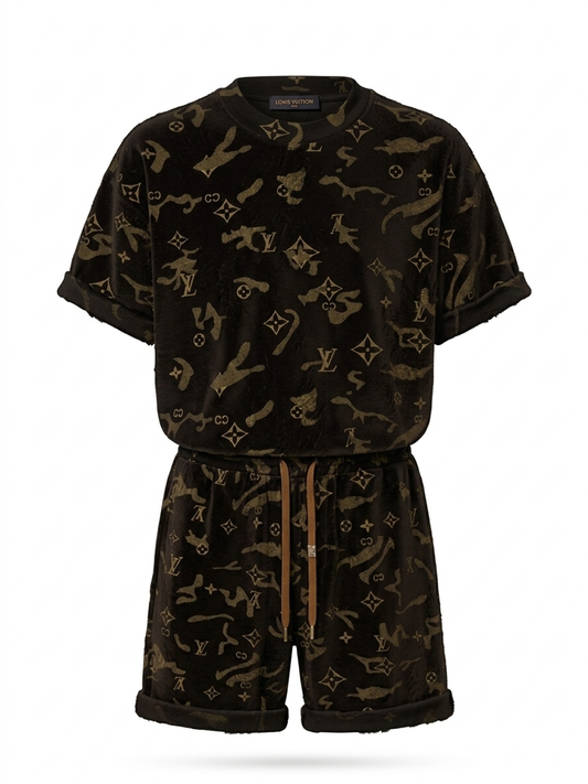 LV Monogram Jacquard T-Shirt & Shorts Set