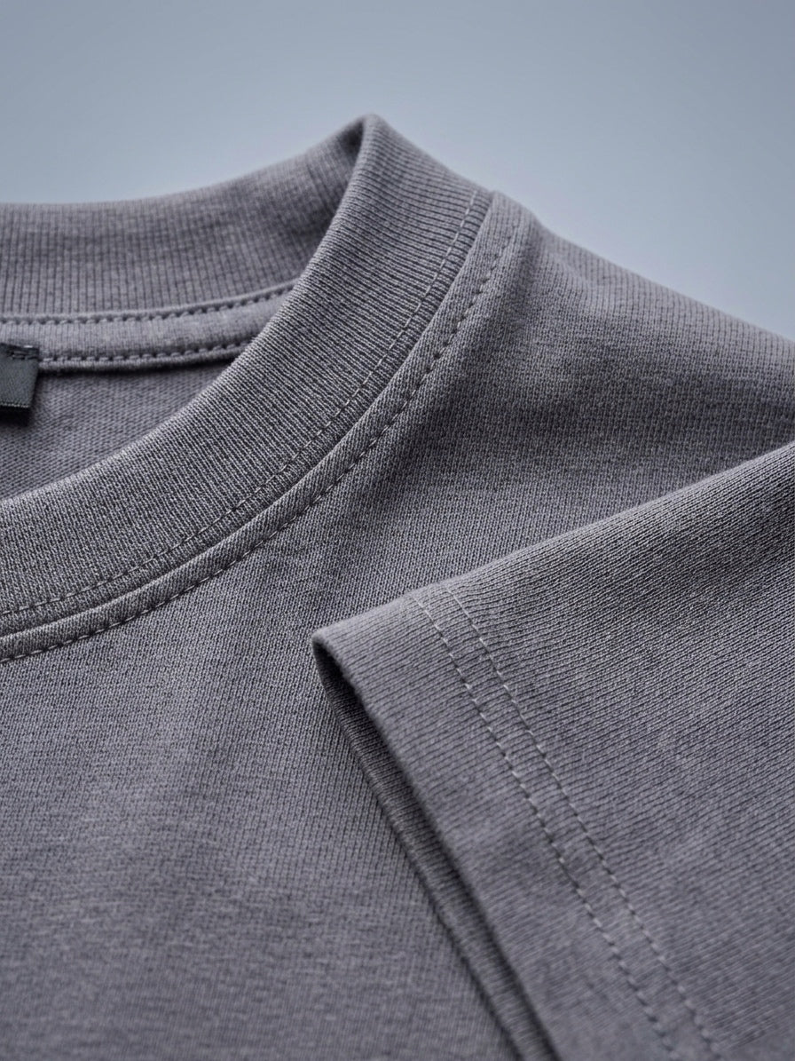 BLMN Sculpted Logo Patch T-Shirt in Optic Gray