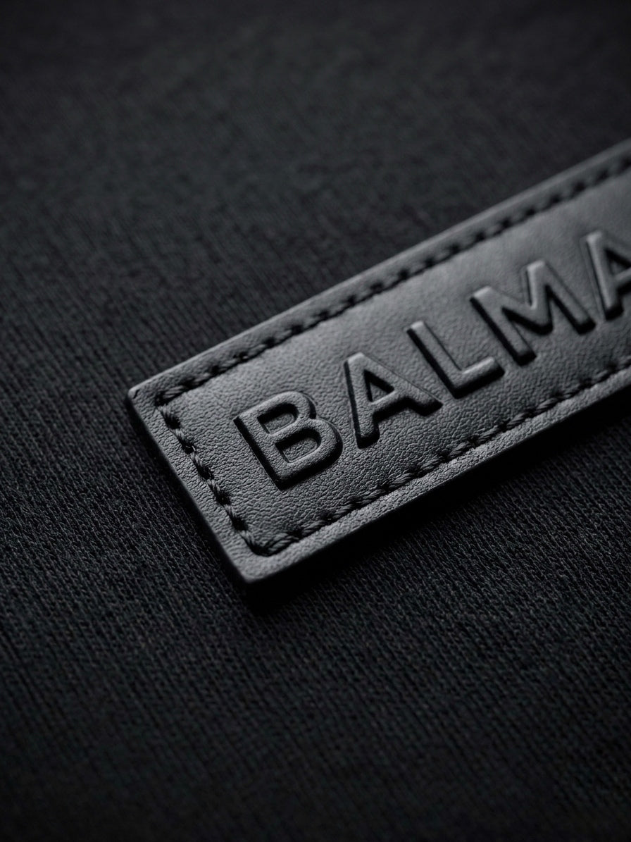 BLMN Sculpted Logo Patch T-Shirt in Optic Black