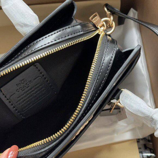 CSH Structured Monogram Satchel with Contrast Stitching