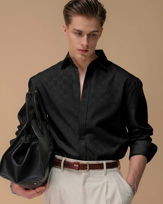 GG Luxury Monogram Cotton Poplin Shirt