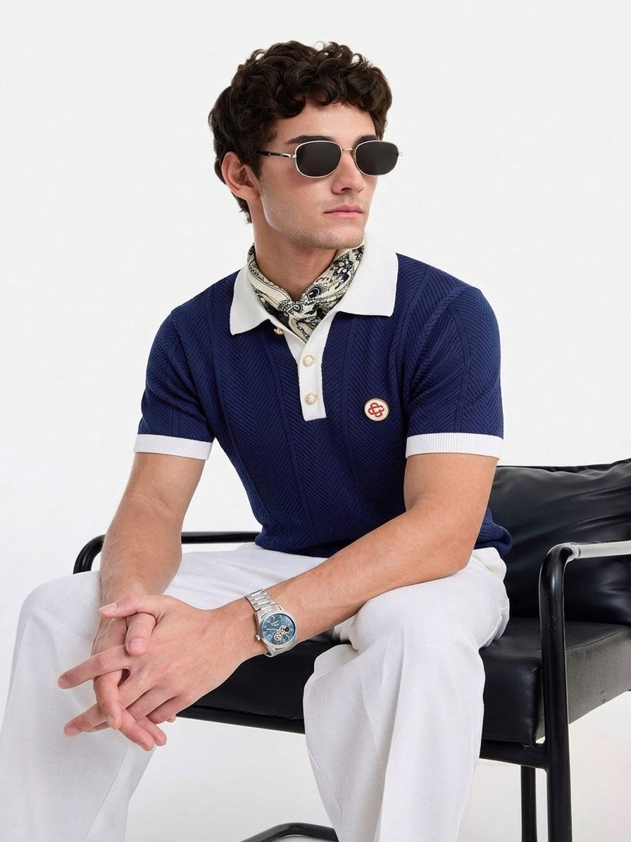 CAS Zig-Zag Knit Polo