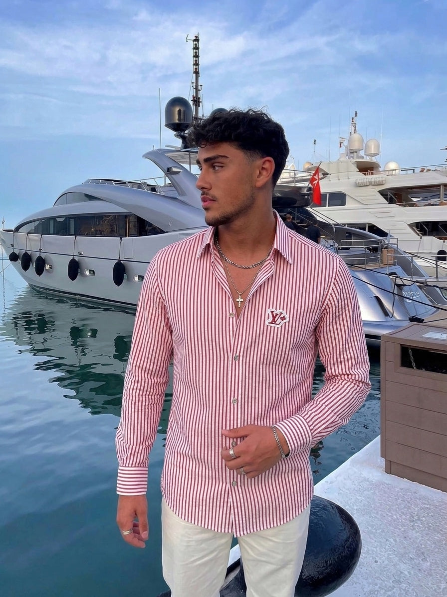 LV Striped Cotton Button-Down