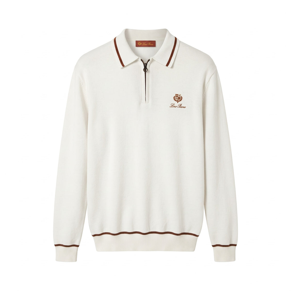 LP Heritage Quarter-Zip Knit Polo in Pristine Cream
