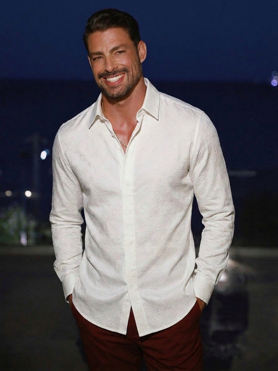 LV Monogram-Embossed Structured Shirt