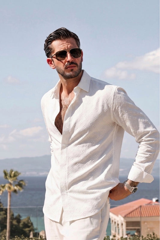 LV Monogram-Embossed Structured Shirt